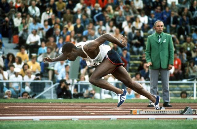 Wayne Collett (USA) - Start Leichtathletik OS Sommer Herren Olympische Spiele München 1972, Sommerspiele, 400m Einzelbild Aufnahmedatum geschätzt München Dynamik,
