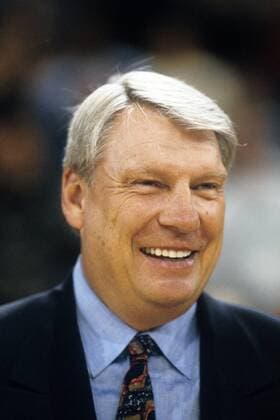 Trainer Don Nelson (Golden State Warriors) gut gelaunt Basketball Herren NBA Europe Tour 1994, USA Porträt Paris Bercy Freude,