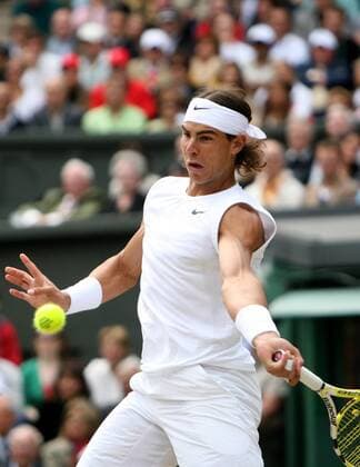 Rafael Nadal (Spanien) -  Tennis Herren All England Championships 2008, Grand Slam, ATP Tour, Finale Einzelbild Wimbledon London Dynamik,