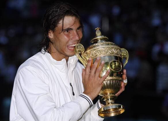 Rafael Nadal (Spanien) gewinnt die All England Championships 2008 Tennis Herren All England Championships 2008, Grand Slam, ATP Tour, Finale Einzelbild Wimbledon London