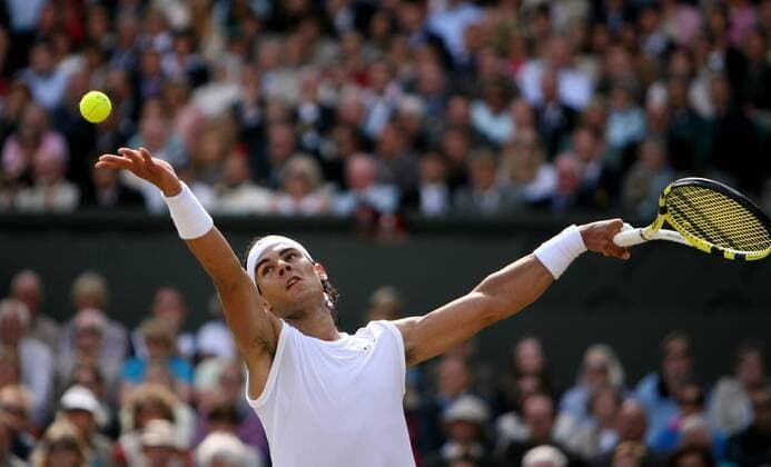 Rafael Nadal (Spanien) -  Tennis Herren All England Championships 2008, Grand Slam, ATP Tour, Finale Einzelbild Wimbledon London