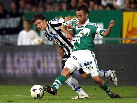 Marko Stankovic (Sturm Graz, li.) gegen Steffen Hofmann (Rapid Wien) -  Fußball Herren Bundesliga 2008 2009, 1. Österreichische Liga, SK Puntigamer Sturm Graz - SK Rapid Wien 3:1 Gruppe Graz Dynamik,