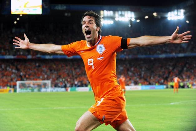 Ruud van Nistelrooy (Niederlande) - Torjubel Fußball EM Herren Euro 2008, Länderspiel, Nationalteam, Nationaltrikot, Viertelfinale, Niederlande Einzelbild Basel , Freude, Begeisterung,