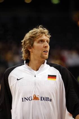 Dirk Nowitzki (Deutschland) Basketball Länderspiel Herren Freundschaftsspiel 2008, Test, Testspiel, Nationalmannschaft Einzelbild Hamburg