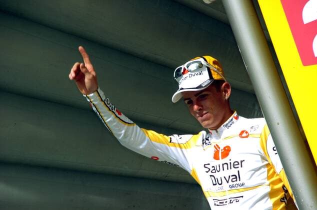 Riccardo Ricco (Italien Saunier Duval Scott) gewinnt die 9. Etappe der Tour de France 2008 -  Radsport Herren Tour de France 2008, Straßenradsport, Straße, Rad Einzelbild 9. Etappe: Toulouse - Bagneres de Bigorre Freude,