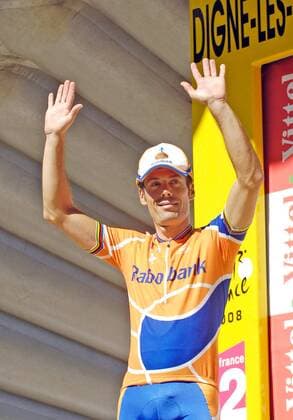 Oscar Freire Gomez (Spanien Rabobank) gewinnt die 14. Etappe bei der Tour de France 2008 -  Radsport Herren Tour de France 2008, Straßenradsport, Straße, Rad Einzelbild 14. Etappe: Nimes - Digne les Baines Freude,