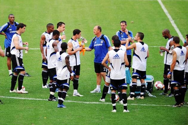Training Chelsea, mit Trainer Luiz Felipe Scolari (Mitte) -  Fußball Herren English Premier League 2008 2009, 1. Englische Liga, Training, FC Chelsea London, Asienreise Totale Guangzhou