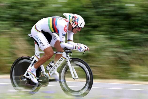 Fabian Cancellara (Schweiz CSC) -  Radsport Herren Tour de France 2008, Straßenradsport, Straße, Rad, Zeitfahren, Einzelzeitfahren Einzelbild 20. Etappe: Cerilly - Saint Amand Montrond