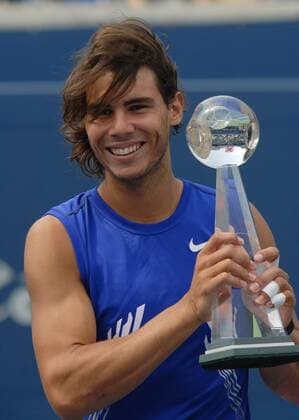 Rafael Nadal (Spanien) gewinnt den Rogers Cup 2008 -  (TOR2008072706) Tennis Herren Rogers Cup 2008, ATP Tour, Masters Series, Finale Einzelbild Toronto Freude,