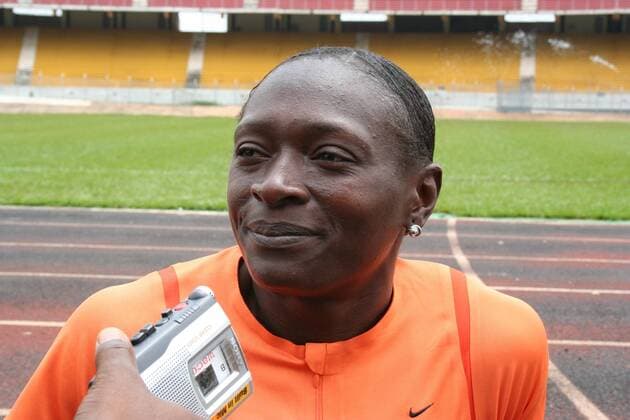 Francoise Mbango Etone (Kamerun) im Interview -  Leichtathletik Damen Dreisprung 2008 Einzelbild Yaounde