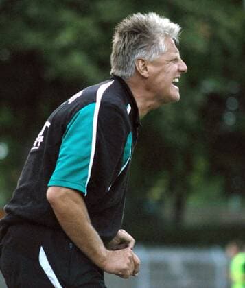 Trainer Werner Dreßel (Schweinfurt) wütend Fußball Herren Oberliga Bayern 2008 2009, Bayernliga, 1. FC Schweinfurt 05 Einzelbild Schweinfurt
