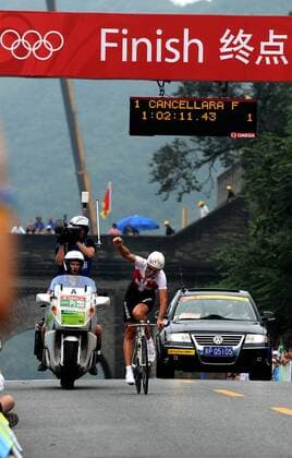 Fabian Cancellara (Schweiz) - Olympiasieger im Einzelzeitfahren -  Radsport OS Sommer Herren Olympische Spiele Peking 2008, Sommerspiele, Straßenradsport, Straße, Rad, Einzelzeitfahren Totale Peking Freude,