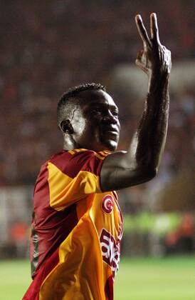Shabani Nonda (Galatasaray) - Torjubel -  Fußball EC 1 Herren Champions League Qualifikation 2008 2009, Galatasaray Istanbul Einzelbild Istanbul Freude,