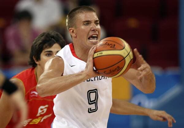Steffen Hamann (Deutschland) Basketball OS Sommer Herren Olympische Spiele 2008, Sommerspiele, Länderspiel Nationalteam Nationaltrikot Einzelbild Peking