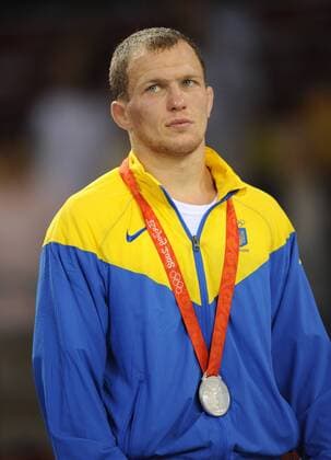 Vasyl Fedoryshyn (Ukraine) - Olympia Zweiter im Freistil in der Klasse bis 60kg -  Ringen OS Sommer Herren Olympische Spiele Peking 2008, Sommerspiele, Nationaltrikot, 60kg Einzelbild Peking
