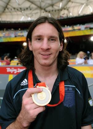 Lionel Messi (Argentinien) - Olympiasieger 2008 - Fußball OS Sommer Herren Olympische Spiele Peking 2008, Sommerspiele, Nationalmannschaft, Länderspiel, Finale, Olympiateam Porträt Peking
