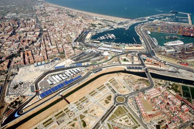 Stadtkurs von Valencia, Austragungsort des GP von Europa 2008 -  Motorsport Grand Prix Herren Großer Preis von Europa 2008, Formel 1 Weltmeisterschaft, F1, F, GP, WM Totale Street Circuit Valencia