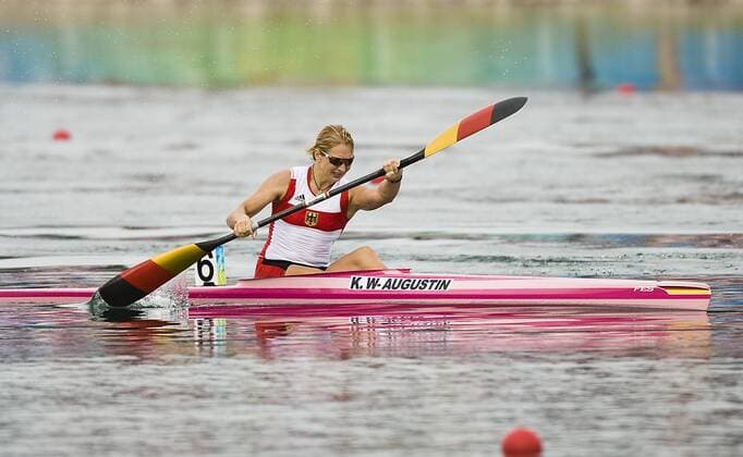 Katrin Wagner Augustin (Deutschland) Kanu OS Sommer Damen Olympische Spiele 2008, Sommerspiele, Kanusport, K1, K 1, Einer, Kajak, Einerkajak, 1er, 1 er, 500m Einzelbild Beijing