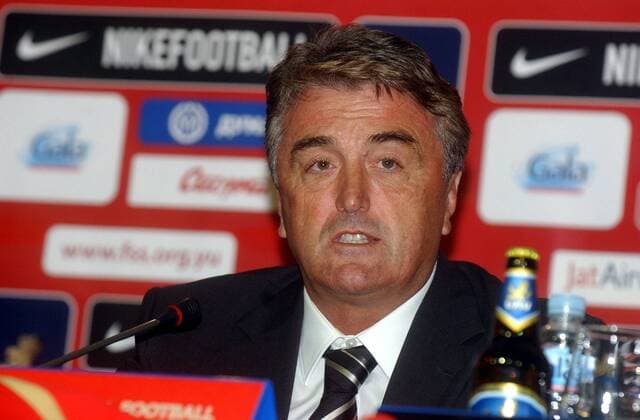Radomir Antic (Serbien) bei seiner Vorstellung als neuer Nationaltrainer Serbiens -  Fußball Herren Nationalmannschaft 2008 Porträt Belgrad