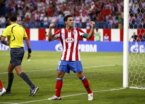 Maxi Rodriguez (Atletico Madrid) - Torjubel -  - NOxONLINExUSE Fußball EC 1 Herren Champions League Qualifikation 2008 2009, Atletico Madrid, Vdig Einzelbild Madrid