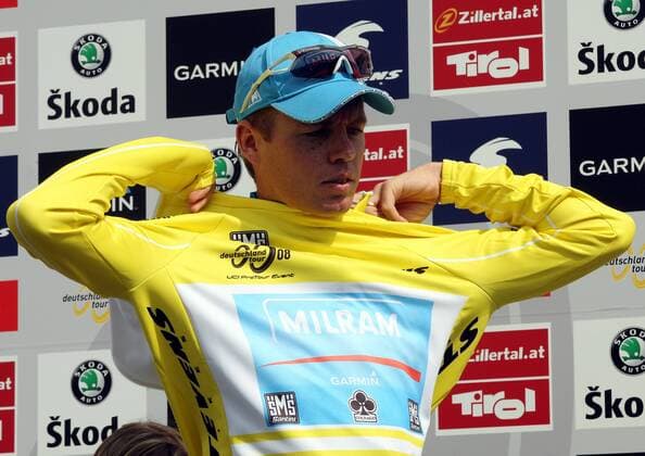 Brett Lancaster (Australien Milram) gewinnt den Prolog der Deutschland Tour 2008 Radsport Herren Deutschland Tour 2008, DeutschlandTour, ProTour, Straßenradsport, Straße, Rad, Einzelbild Zeitfahren, Einzelzeitfahren, Prolog: Kitzbühel 