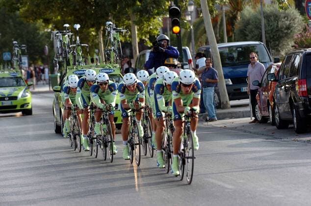 Mannschaftszeitfahren Liquigas -  Radsport Herren Vuelta a Espana 2008, Spanienrundfahrt, Straßenradsport, Straße, Rad, Prolog, Zeitfahren Totale 1. Etappe: Granada