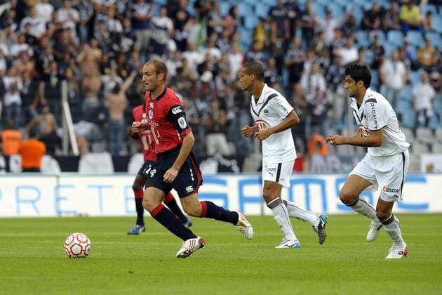 Robert Vittek (Lille, li.) -  Fußball Herren Ligue 1 2008 2009, 1. Französische Liga, OSC Lille - Girondins de Bordeaux Gruppe Lille