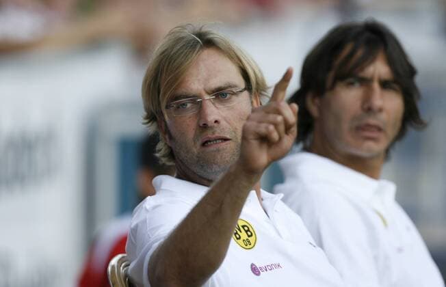 Trainer Jürgen Klopp (li.) und Co Trainer Zeljko Buvac (beide BVB) Fußball 1. BL Herren Saison 2008 2009, Borussia Dortmund, BVB Gruppe Cottbus