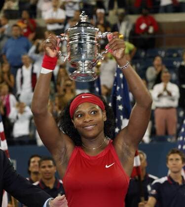 Serena Williams (USA) - Siegerin der US Open 2008 Tennis Damen US Open 2008, Grand Slam, WTA Tour Finale Einzelbild Flushing Meadow New York, NY N Y Freude,