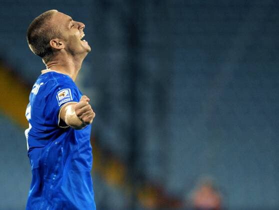 Daniele de Rossi (Italien) - Torjubel -  Fußball Länderspiel Herren WM Qualifikation 2008, Nationalteam, Nationaltrikot, Einzelbild Udine Freude,