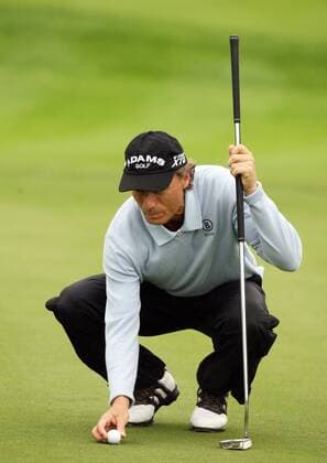 Bernhard Langer (Deutschland) Golf Herren Mercedes Benz Championship 2008, European PGA Tour, Einzelbild Gut Lärchenhof Pulheim, Köln