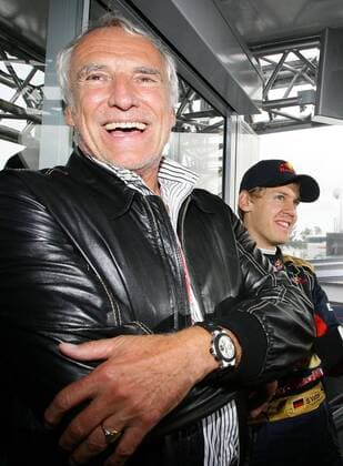 Eigentümer Dietrich Mateschitz (Österreich Red Bull und Toro Rosso, li.) und Sieger Sebastian Vettel (Deutschland Toro Rosso) - Großer Preis von Italien 2008 Motorsport Grand Prix Herren Großer Preis von Italien 2008, Formel 1 Weltmeisterschaft, F1, F, GP, WM Gruppe Monza Freude,