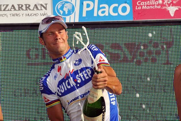 Tom Boonen (Belgien Quick Step) gewinnt die 16. Etappe der Vuelta a Espana -  Radsport Herren Vuelta a Espana 2008, Spanienrundfahrt Straßenradsport, Straße, Rad Einzelbild 16. Etappe: Ponferrada - Zamora