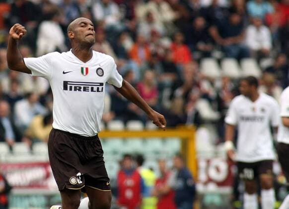 Maicon (Inter Mailand) - Torjubel -  Fußball Herren Serie A 2008 2009, 1. Italienische Liga, FC Internazionale Mailand Einzelbild Turin Freude,