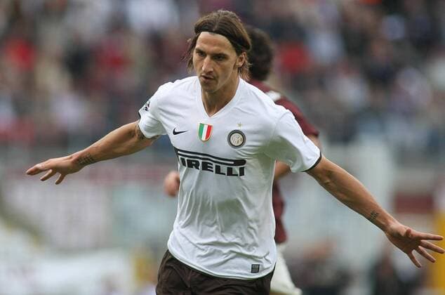 Zlatan Ibrahimovic (Inter Mailand) - Torjubel -  Fußball Herren Serie A 2008 2009, 1. Italienische Liga, FC Internazionale Mailand Einzelbild Turin Freude,