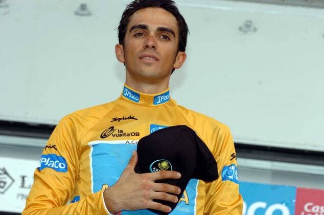 Alberto Contador (Spanien Astana) gewinnt die Gesamtwertung der Vuelta a Espana 2008 -  Radsport Herren Vuelta a Espana 2008, Spanienrundfahrt, Straßenradsport, Straße, Rad, Vdig Einzelbild 21. Etappe: San Sebastian de los Reyes - Madrid