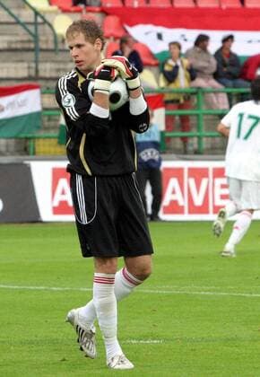 Torwart Peter Gulacsi (Ungarn U19) -  Fußball EM Herren U19 EM 2008, U 19, Junioren, Länderspiel, Nationalmannschaft, Nationaltrikot Einzelbild Pribram