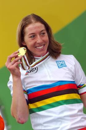 Nicole Cooke (Großbritannien) - Weltmeisterin 2008 -  Radsport Damen WM 2008, Straßenradsport, Straße, Rad, Nationaltrikot, Einzelbild Varese Freude,