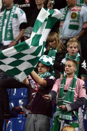 Bremer Fans -  Fußball EC 1 Herren Champions League 2008 2009, SV Werder Bremen Gruppe Mailand