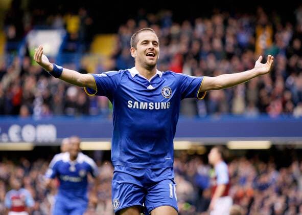 Joe Cole (Chelsea) - Torjubel - EDITORIAL USE ONLY. No use with unauthorised audio, video, data, fixture lists, club league logos or live services. Online in-match use limited to 120 images, no video emulation. No use in betting, games or single club league player publications. Fußball Herren English Premier League 2008 2009, 1. Englische Liga, Chelsea FC London Einzelbild London Freude,