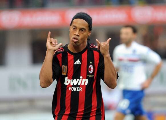 Ronaldinho (AC Mailand) - Torjubel Fußball Herren Serie A 2008 2009, 1. Italienische Liga, Milan Einzelbild Mailand Freude,
