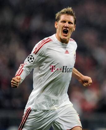 Bastian Schweinsteiger (Bayern) - Torjubel - Fußball EC 1 Herren Champions League 2008 2009, FC Bayern München Einzelbild München Freude, Begeisterung,