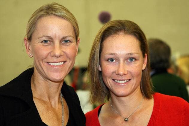 Rennae Stubbs (USA, li.) und Samantha Stosur (Australien) anlässlich der Players Night der Generali Ladies Open 2008 in Linz Tennis Damen Generali Ladies Open 2008, WTA Tour, Fest, Feier, Party, Players Nights, Night Gruppe Linz Freude,