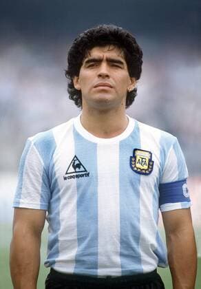 Diego Armando Maradona (Argentinien) -  Fußball Länderspiel Herren WM 1986, Nationalteam, Nationaltrikot, Porträt
