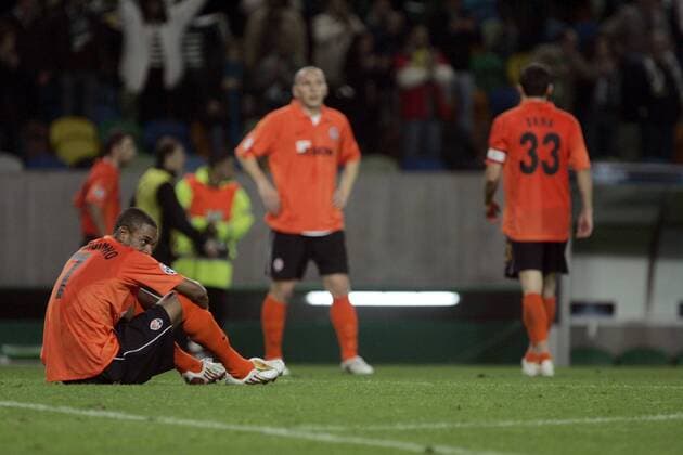 Fernandinho (Donezk) -  Fußball EC 1 Herren Champions League 2008 2009, Schachtjor Donezk Einzelbild Lissabon Enttäuschung,