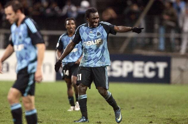 Mamadou Niang (Marseille) - Torjubel -  Fußball EC 1 Herren Champions League 2008 2009, Olympique Marseille, OM Einzelbild Marseille Freude,