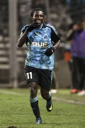 Mamadou Niang (Marseille) - Torjubel -  Fußball EC 1 Herren Champions League 2008 2009, Olympique Marseille, OM Einzelbild Marseille Freude,
