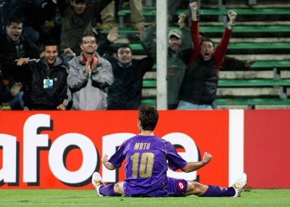 Adrian Mutu (AC Florenz) - Torjubel -  Fußball EC 1 Herren Champions League 2008 2009, ACF Fiorentina, Vdig Gruppe Florenz Freude,