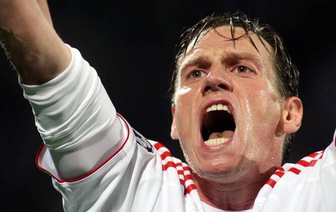Tim Borowski (Bayern) - Torjubel -  Fußball EC 1 Herren Champions League 2008 2009, FC Bayern München Einzelbild Florenz Freude, Begeisterung,