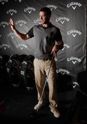 Sänger Justin Timberlake USA) bei der Präsentation eines neuen Drivers (FT iQ) von Callaway in New York - (PPF4C) Golf Herren Wirtschaft 2008, Promotiontermin, PR, Promo, Promotion Einzelbild New York NY N.Y.